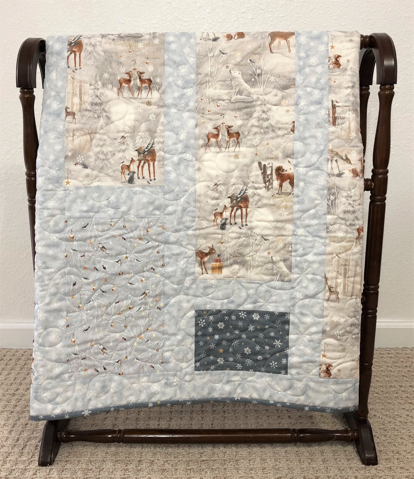 Winter Forest Animal Small Quilt