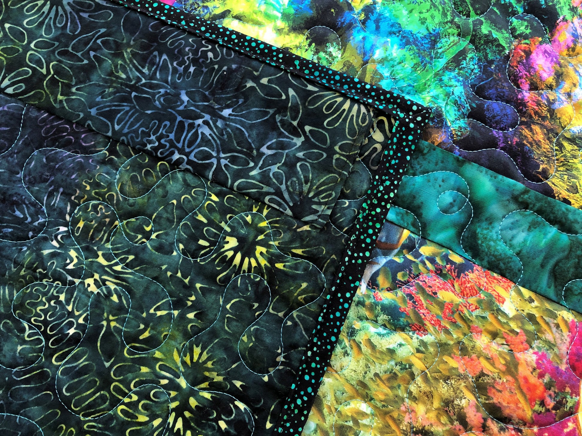 Ocean Coral Reef and Turtle Quilted Wall Hanging