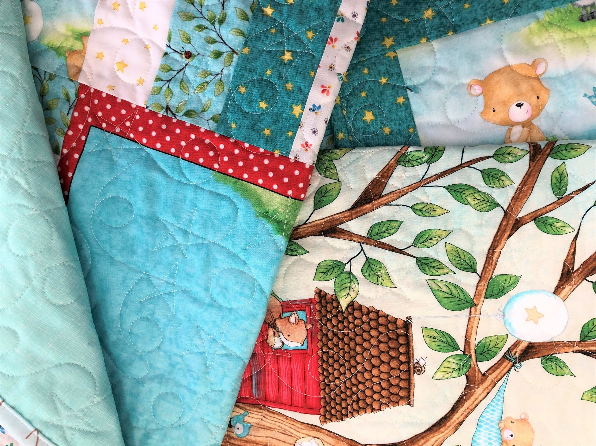 Tree House With Cute Woodland Animals Small Quilt