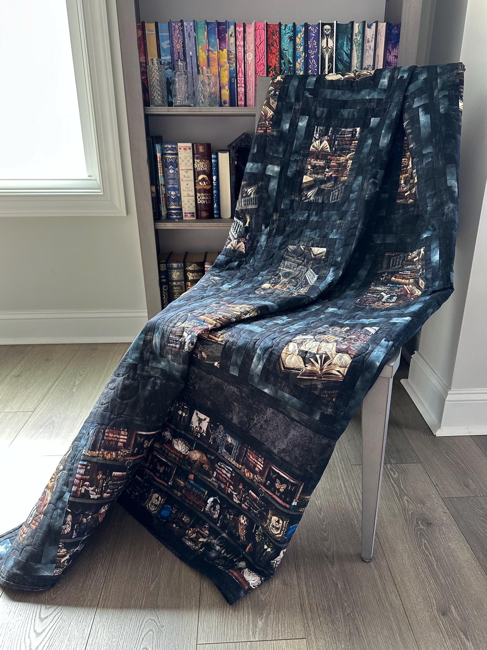 Haunted Library Throw Size Quilt