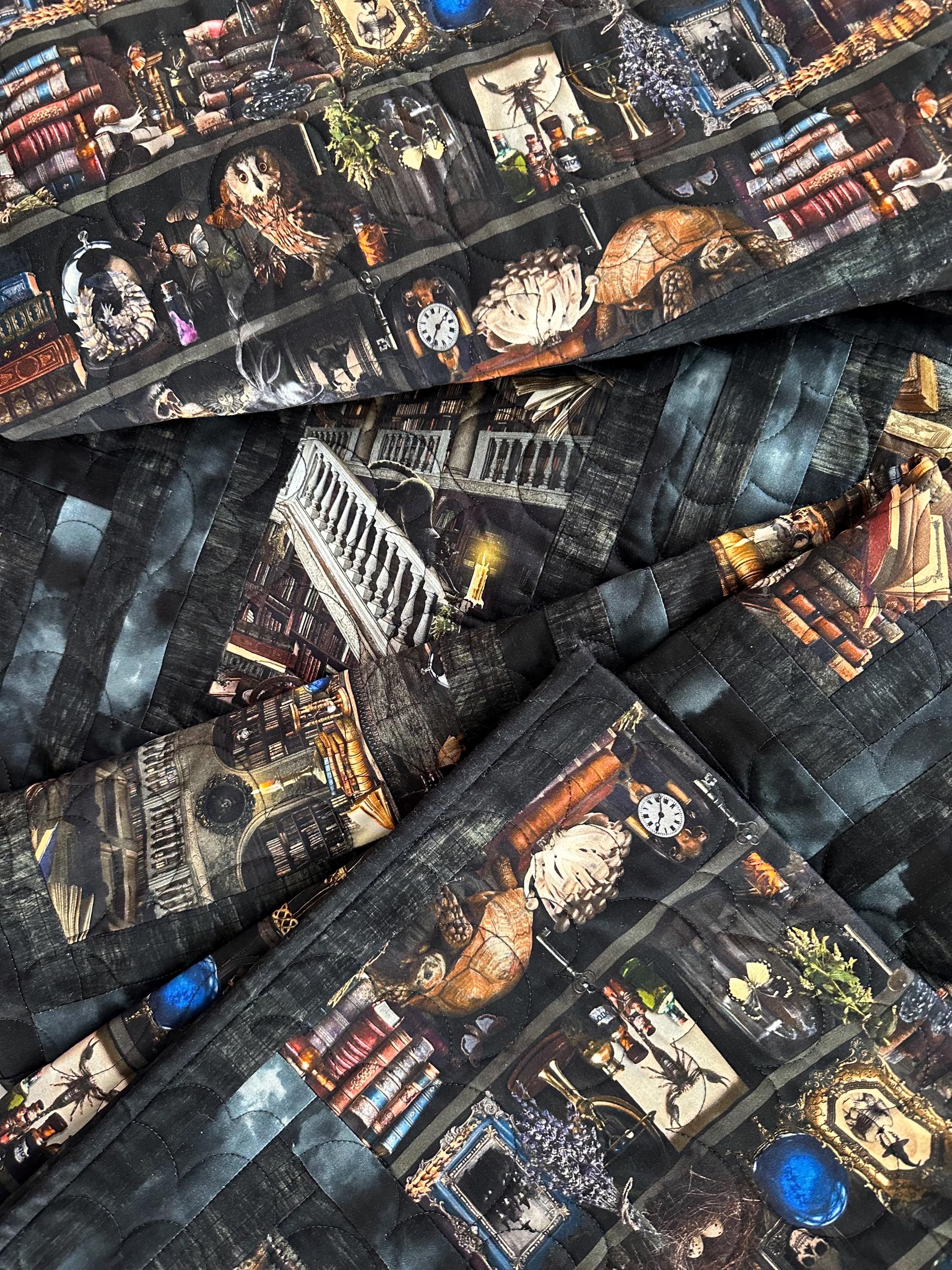 Haunted Library Throw Size Quilt