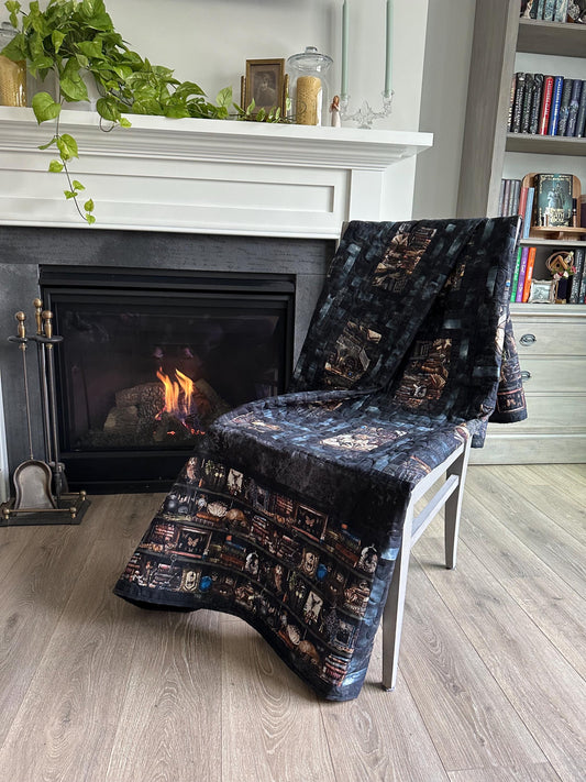 Haunted Library Throw Size Quilt