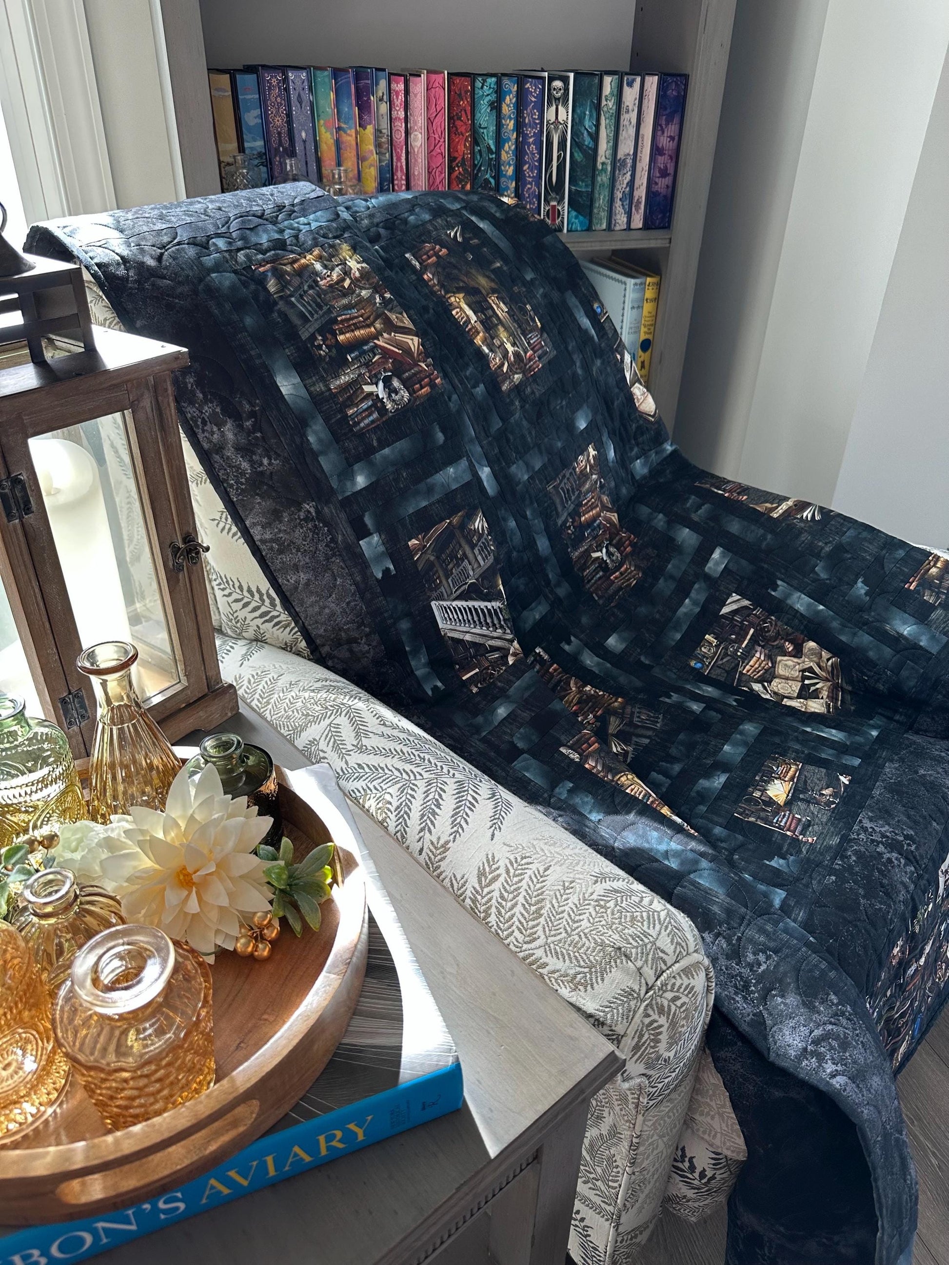 Haunted Library Throw Size Quilt