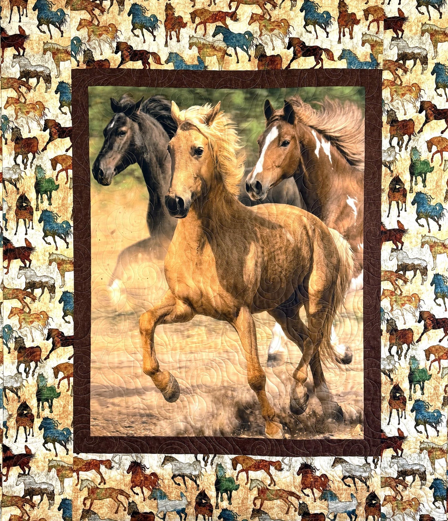 Wild Horses Throw Quilt
