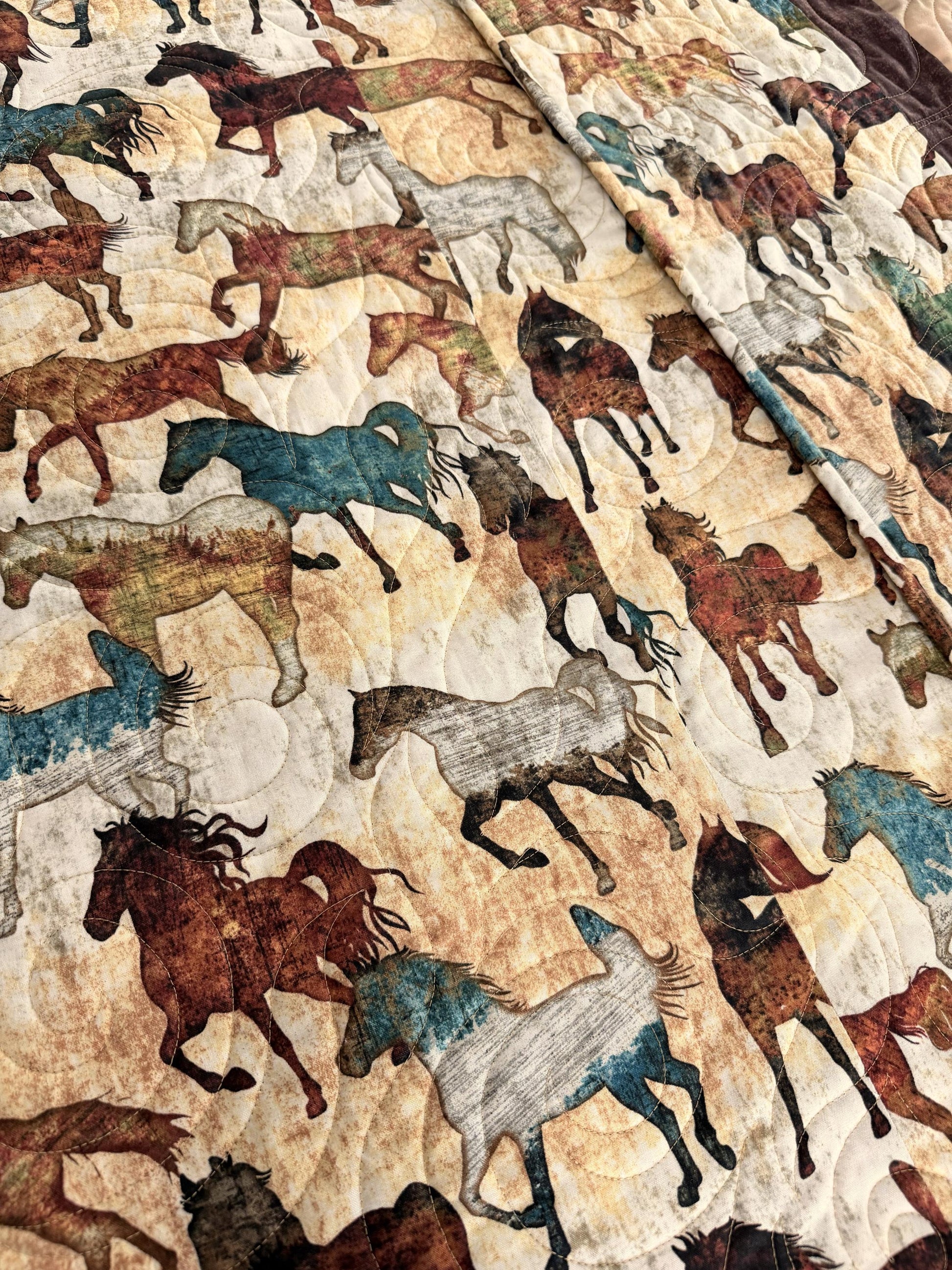 Wild Horses Throw Quilt