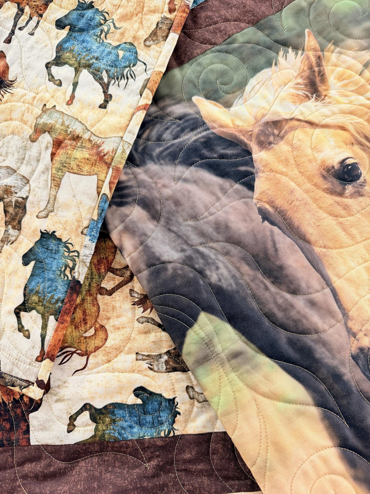 Wild Horses Throw Quilt