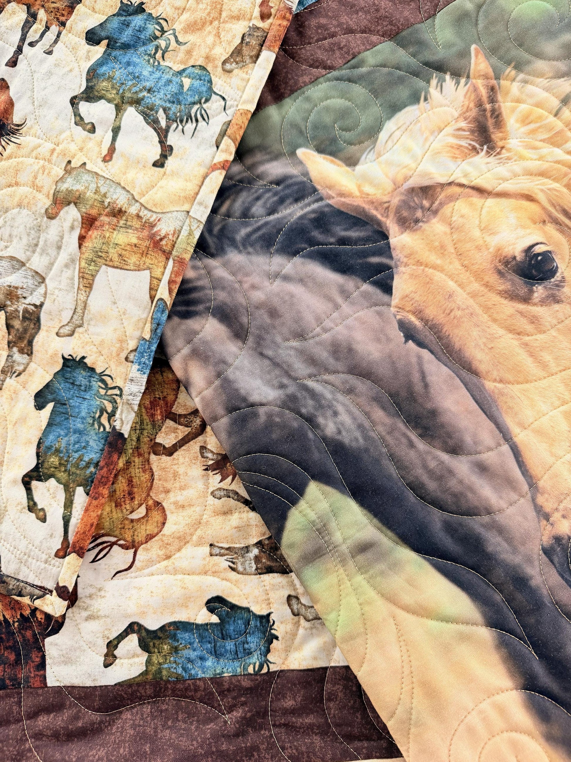Wild Horses Throw Quilt