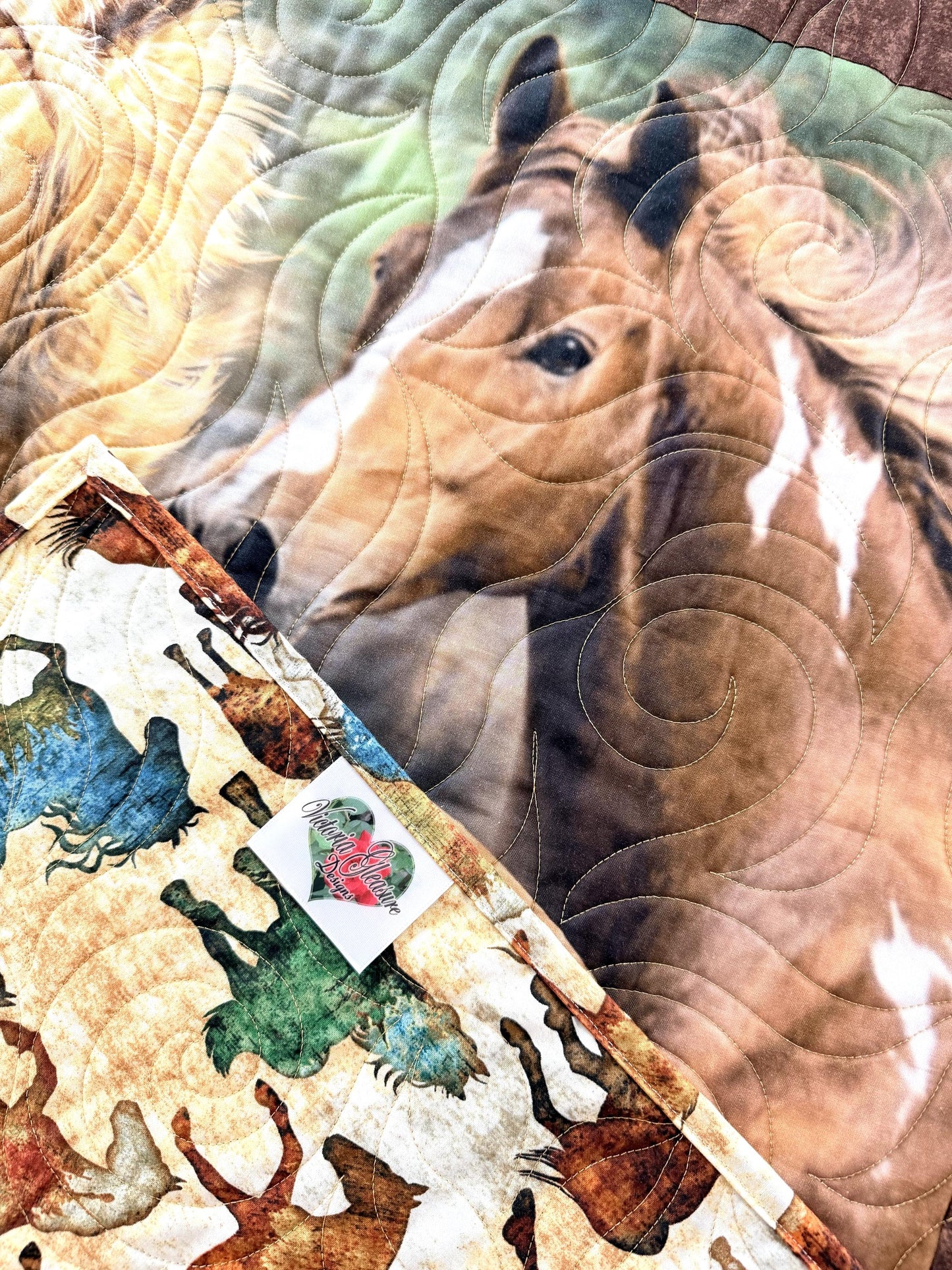 Wild Horses Throw Quilt