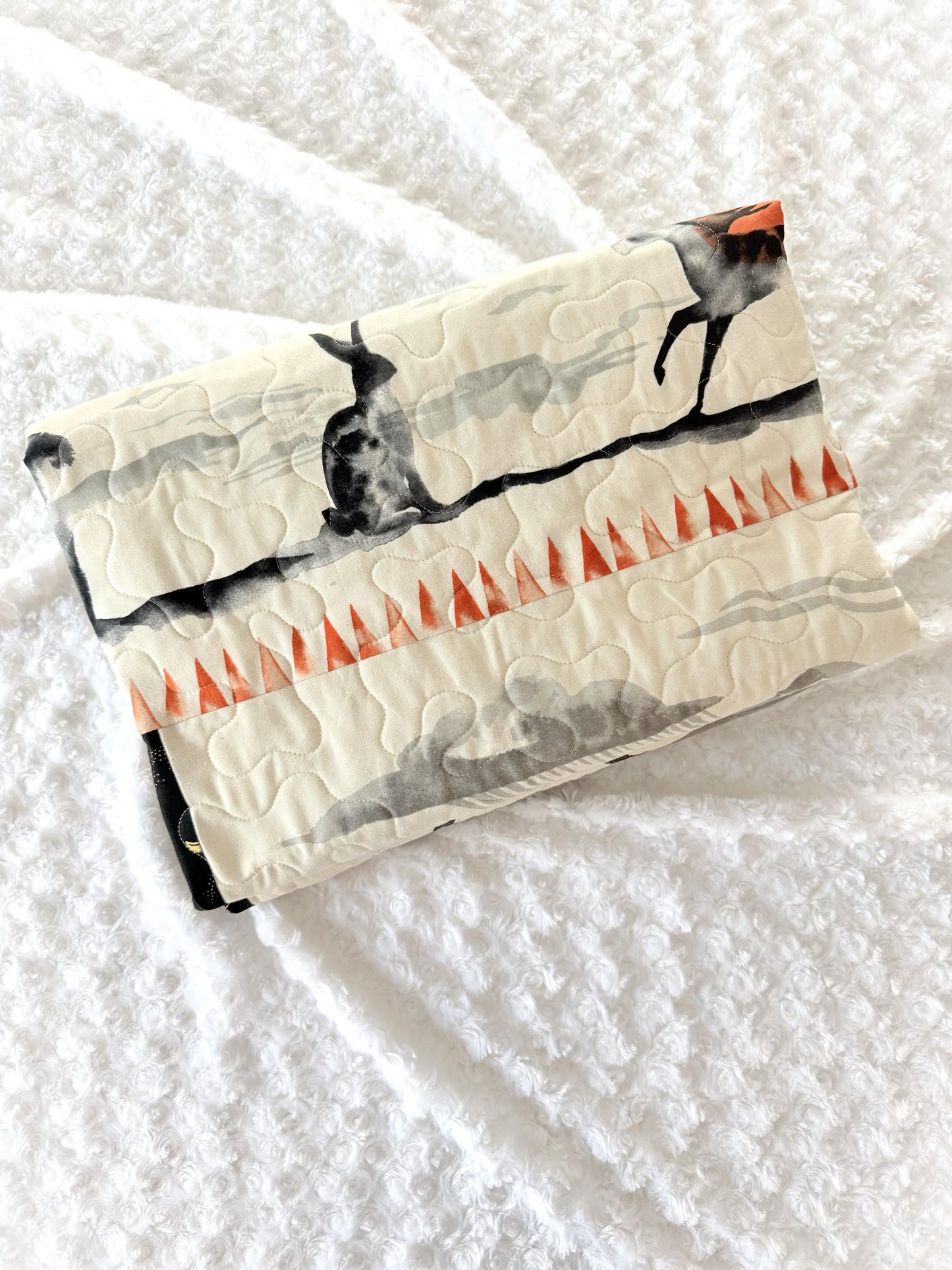 Horse Running Under a Sun Filled Sky Throw Quilt