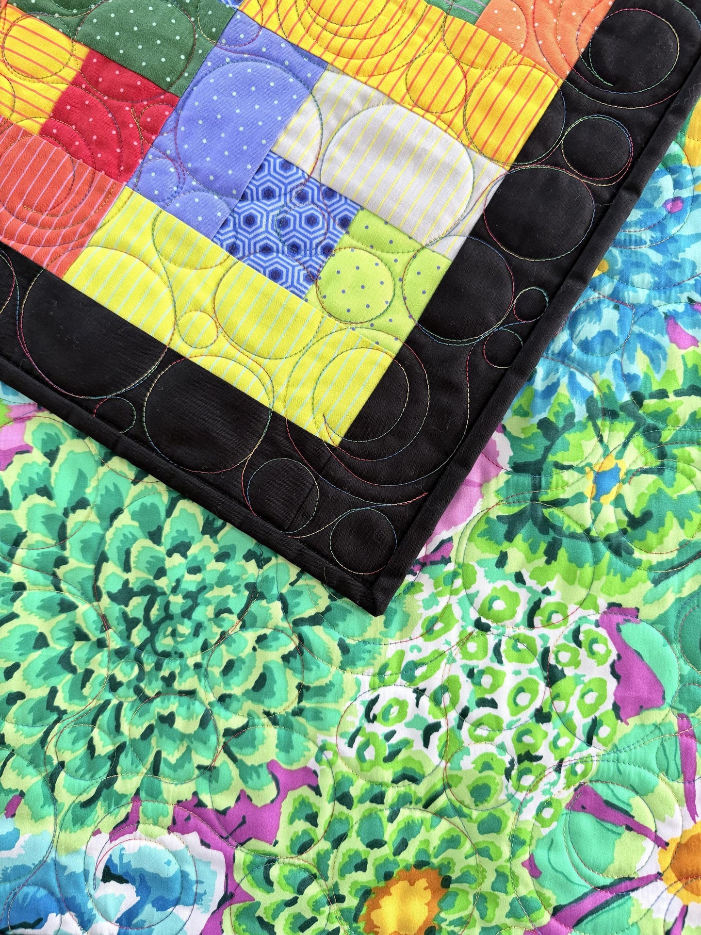 Witch Rainbow Patchwork Throw Quilt