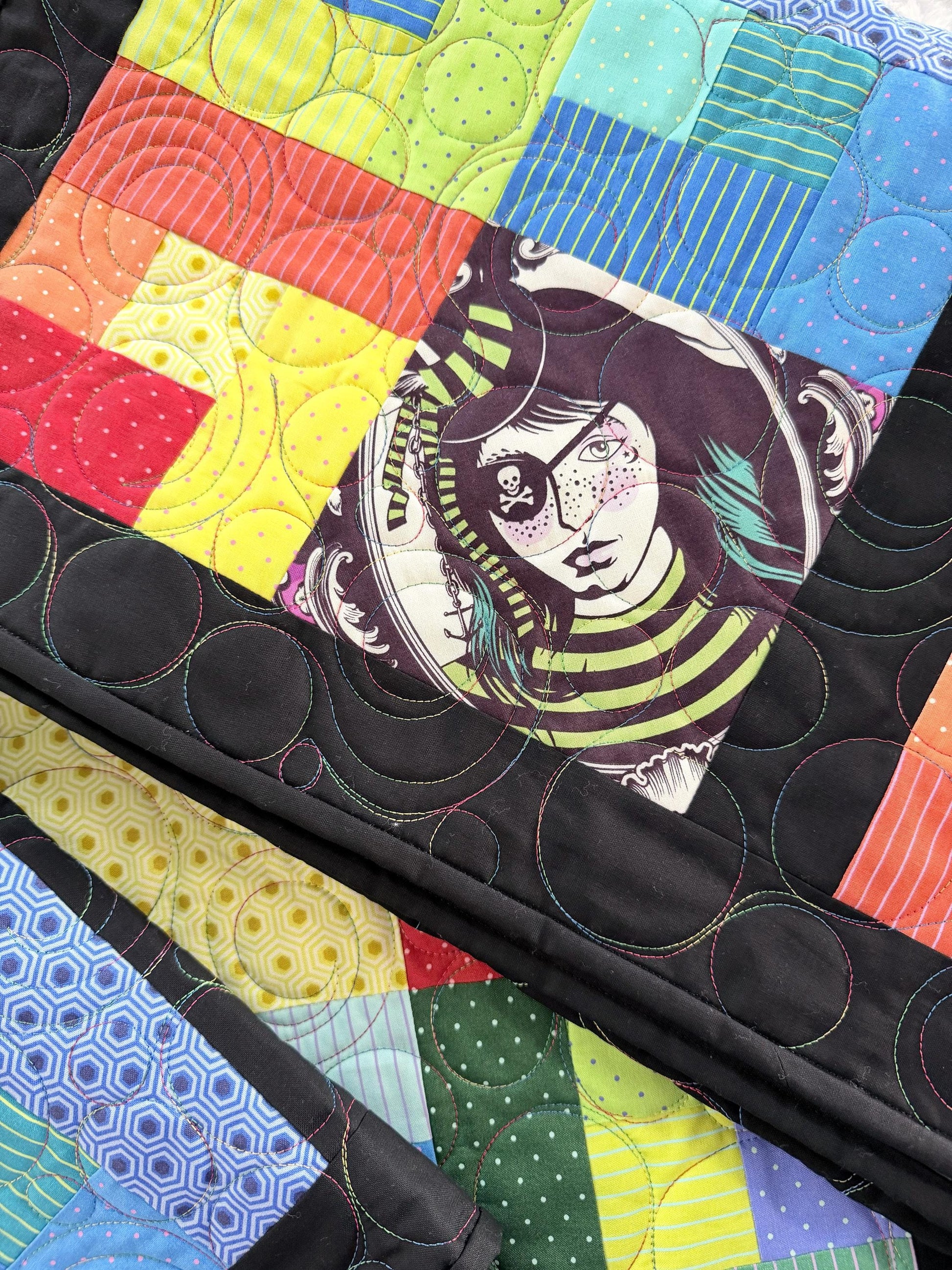 Witch Rainbow Patchwork Throw Quilt