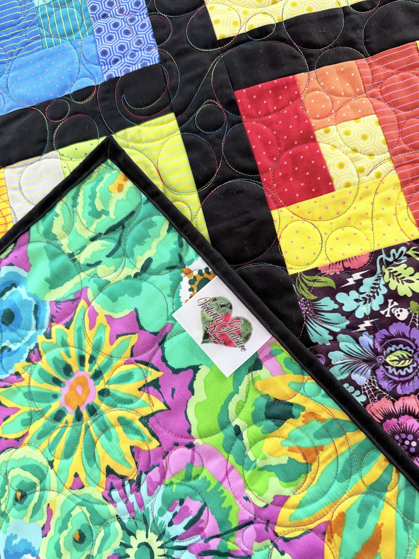 Witch Rainbow Patchwork Throw Quilt