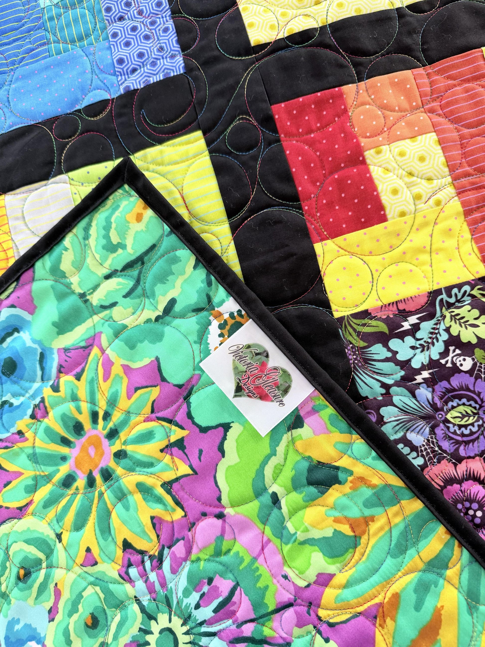 Witch Rainbow Patchwork Throw Quilt