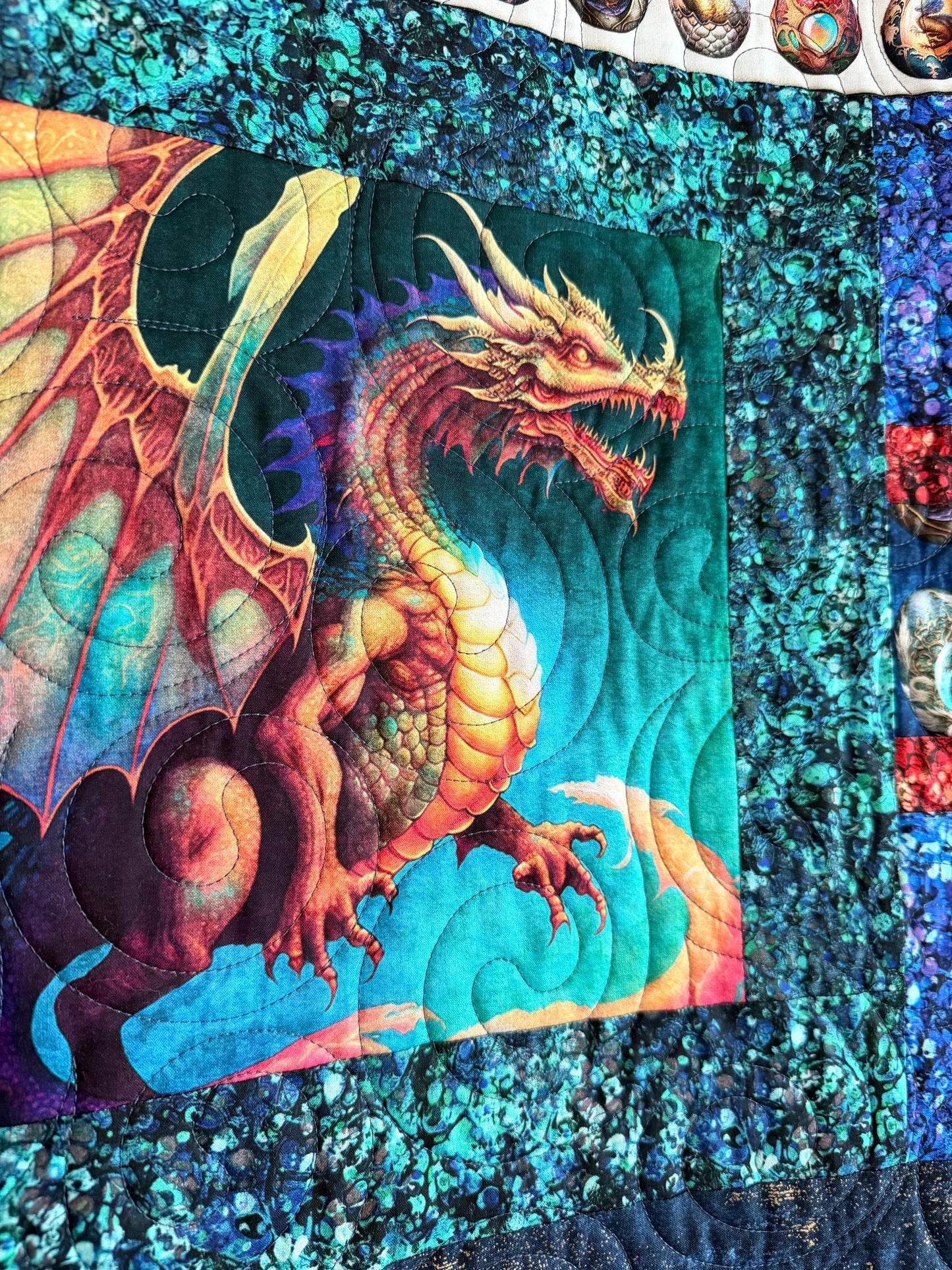 Quilt Treasures Dragon Fyre Full XL Size Quilt