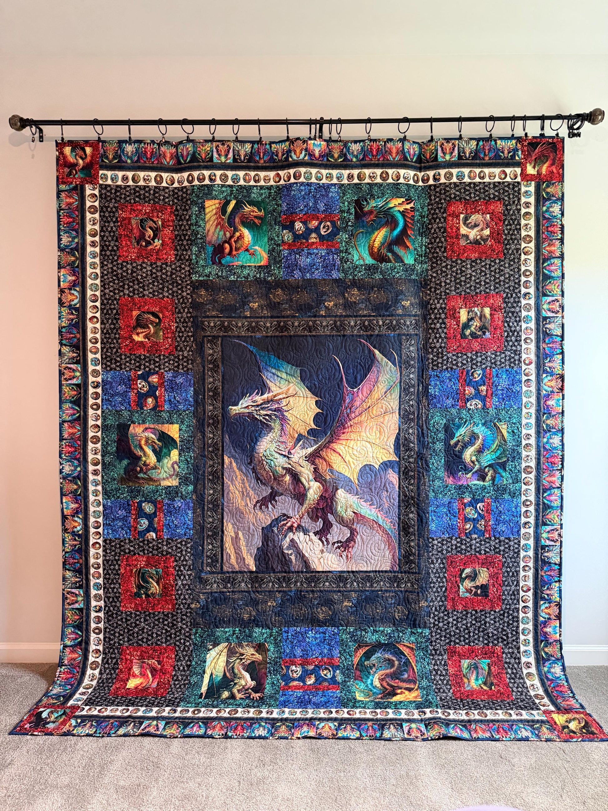 Quilt Treasures Dragon Fyre Full XL Size Quilt