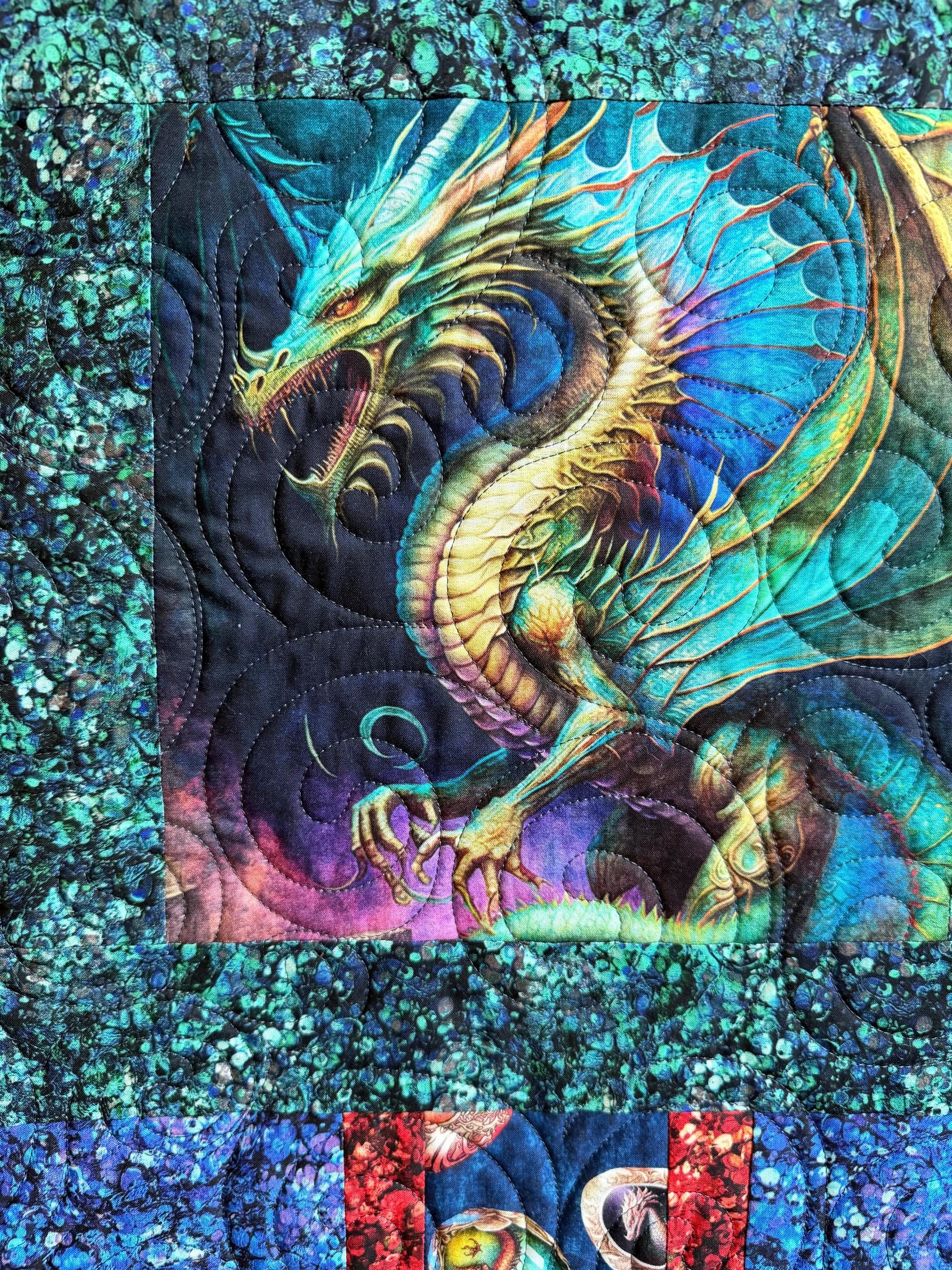 Quilt Treasures Dragon Fyre Full XL Size Quilt