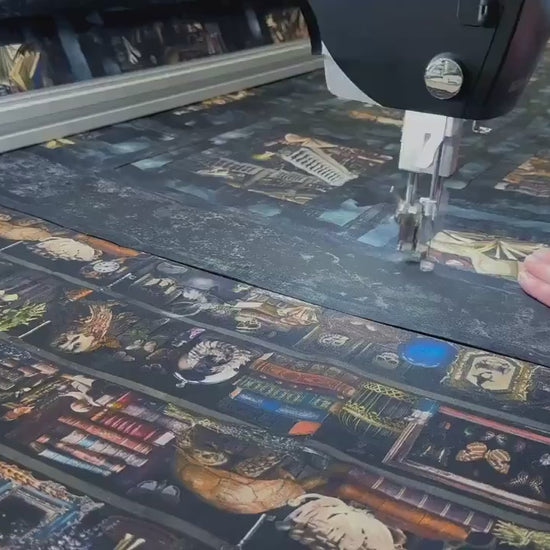 Haunted Library Throw Size Quilt