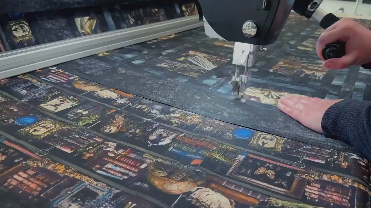 Haunted Library Throw Size Quilt