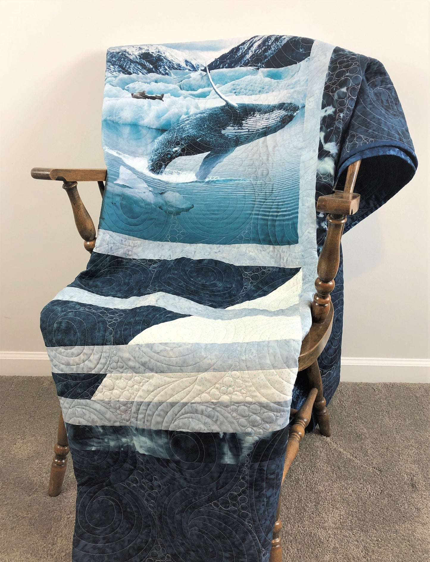 Arctic Whale Handmade Twin Quilt