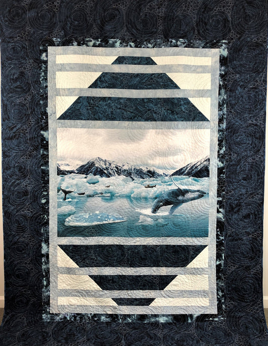Arctic Whale Handmade Twin Quilt